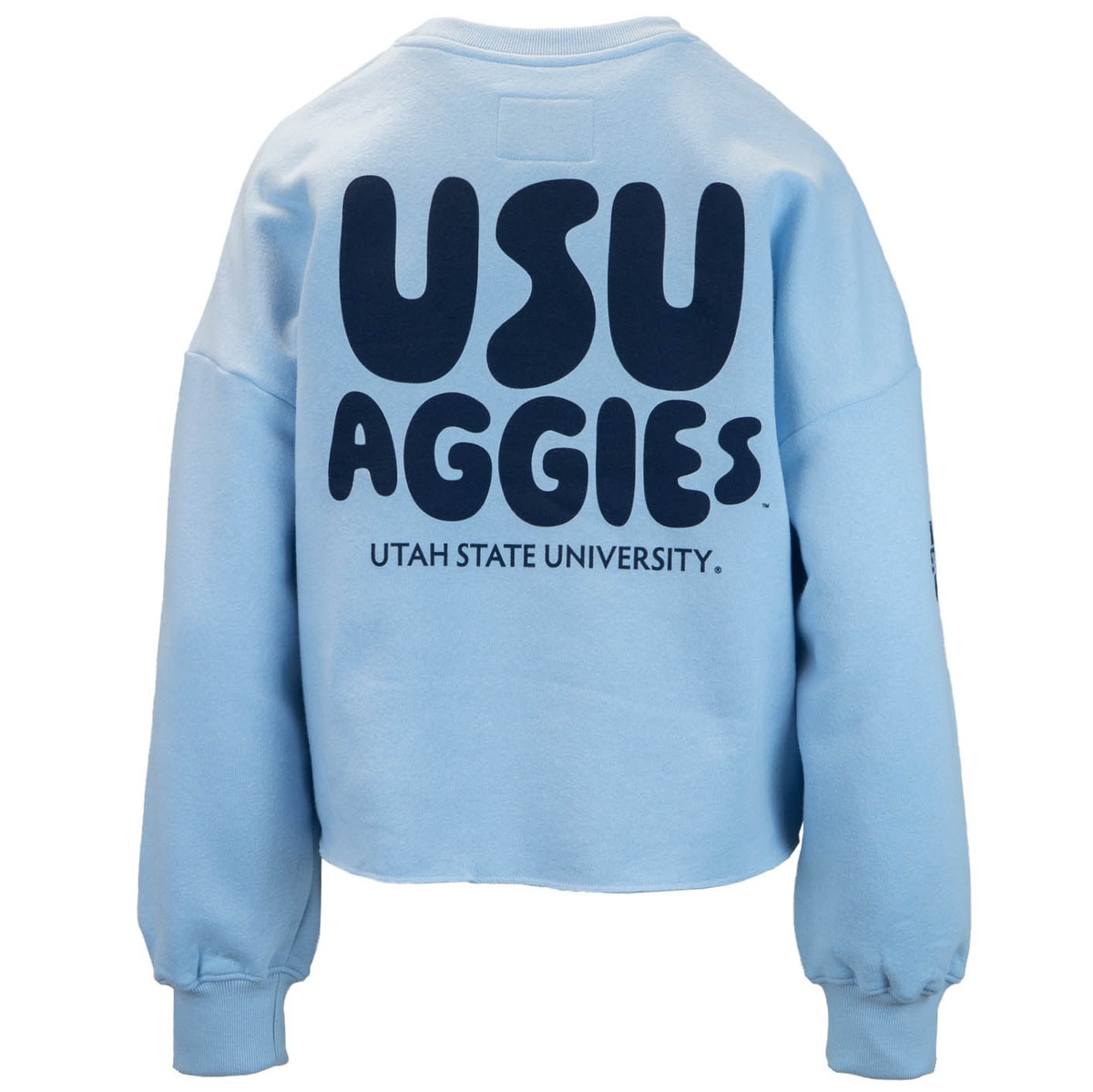 Women's USU Aggies Bubble Lettering Crew Sweatshirt light blue